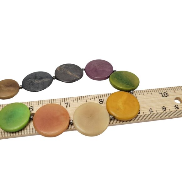 Leju Handmade Necklace Vegan Vegetable Ivory Engraved Bird 18" Earth-Tone Round - Picture 10 of 10